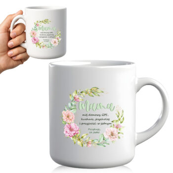 Kubek dla mamy z napisem „Dziękuję, że jesteś” – prezent na każdą okazję