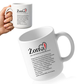 Kubek z napisem „Żona – mój skarb” – piękny prezent od