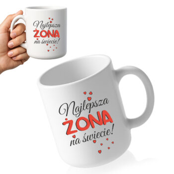 kubek z napisem Moje szczęście ma Twoje imię – prezent od męża
