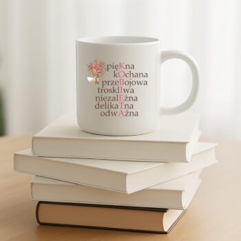 Kubek z napisem dla ukochanej na rocznicę lub Dzień Kobiet