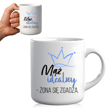 kubek z napisem Mąż idealny – prezent dla męża