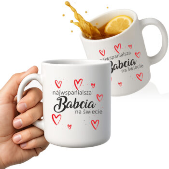 kubek z napisem Najwspanialsza Babcia na świecie – prezent