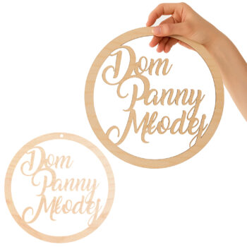 drewniana dekoracja ślubna „Dom Panny Młodej” – 35 cm