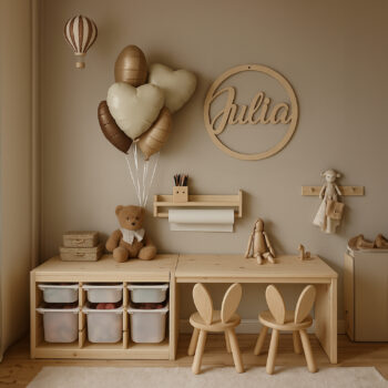 naturalna dekoracja na ścianie w pokoju dziecięcym