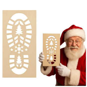 Drewniany szablon śladów Mikołaja 29x14 cm – Minigift.pl