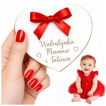 Urocza tabliczka walentynkowa dla niemowlaka – wyjątkowa pamiątka z pierwszych Walentynek.